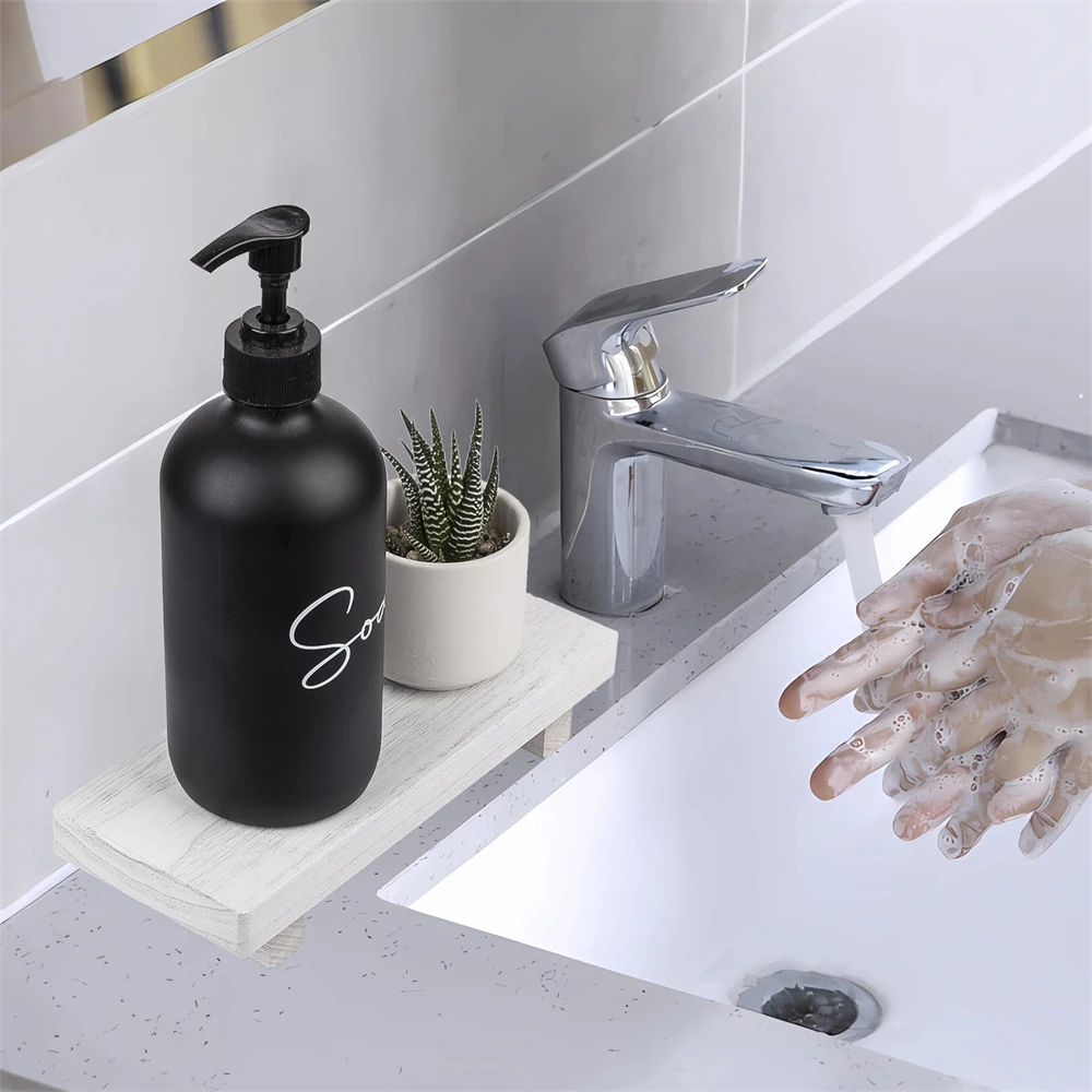 Rehausseur en bois | Support rond pour , plateau décoratif d'intérieur de salle de bain, support de savon pour table, comptoir, évier, décoration de cuisine