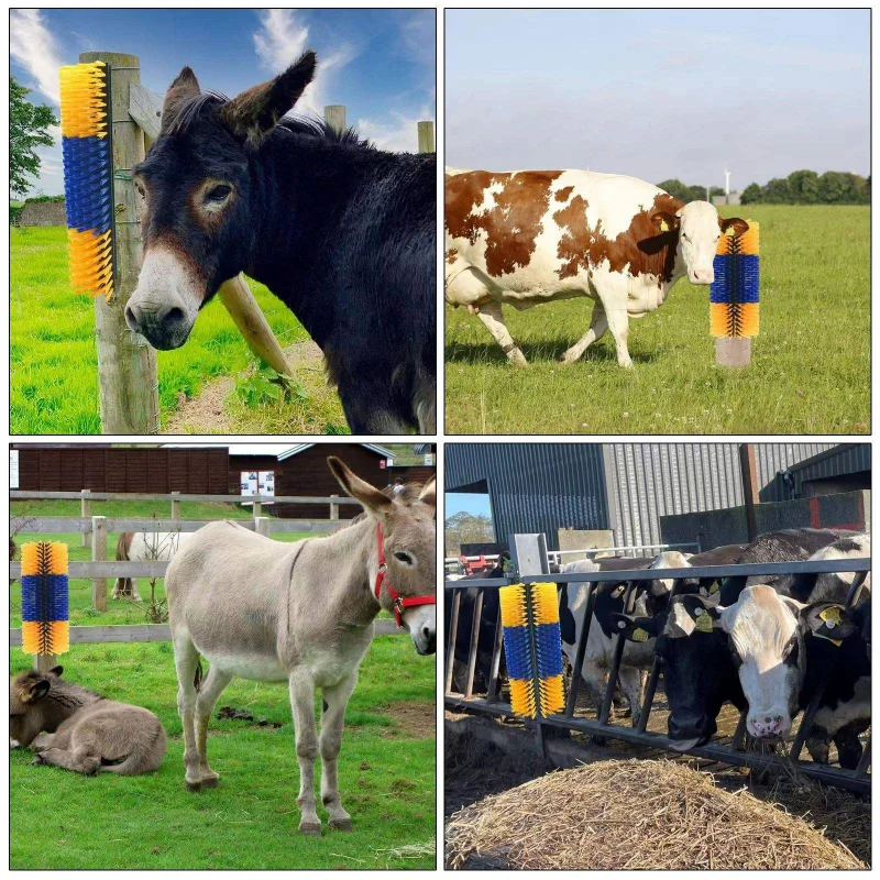 Spazzola per toelettatura per bestiame Massaggio profondo Strumento per toelettatura Sistema di collegamento rapido per mucca Cavallo Capra Pecora Prurito Sollievo Graffi per la schiena