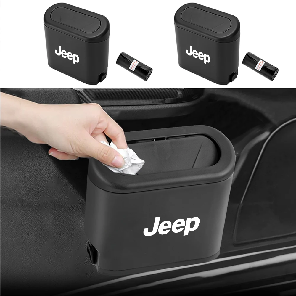 

Hanging Car Trash Can Storage Box Garbage Bin With Lid Car/Office/Home For JEEP GrandCherokee Renegade Wrangler CompaTra Patriot