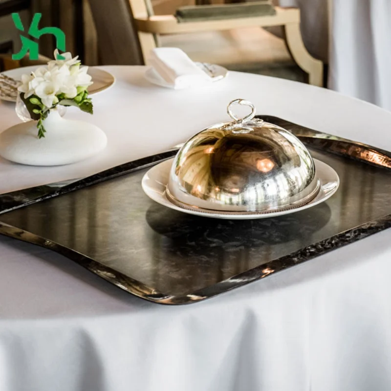 Bandeja para servir de fibra de carbono seca 3K, patrón de tejido de sarga, placa liviana y duradera