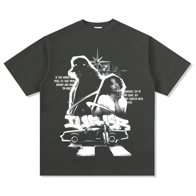 Kenny Hip Hop Rap American Print T-Shirt - Vintage Pure Cotton Loose-Fitting Short Sleeve