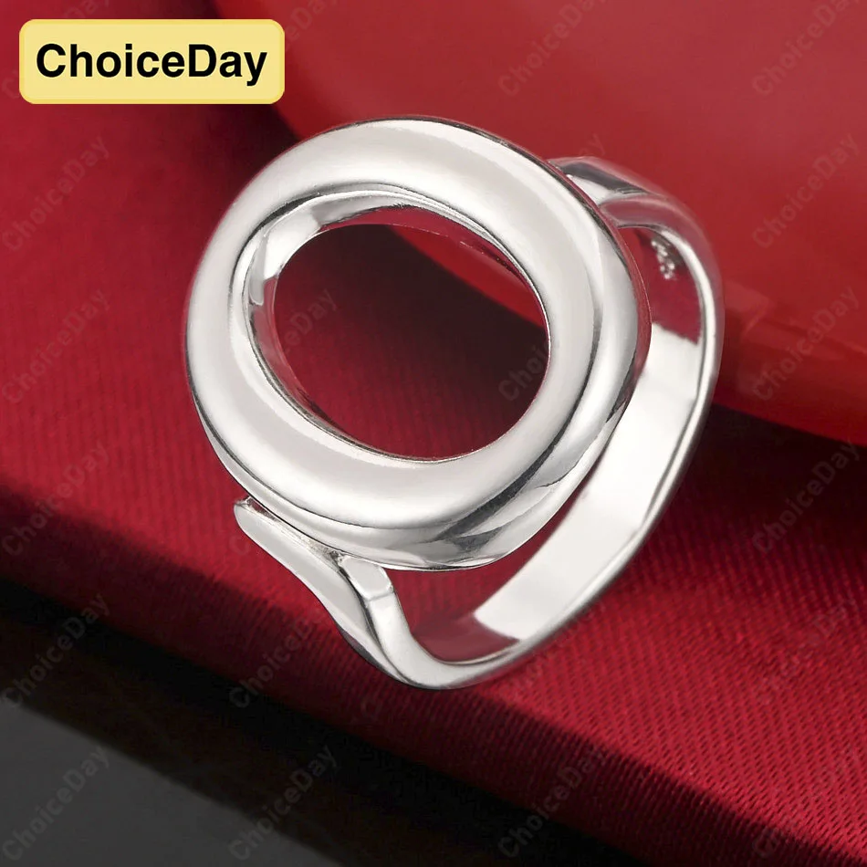 ChoiceDay 925 سحر الفضة الاسترليني مفتوحة جميلة جولة خاتم المرأة مجوهرات اكسسوارات حفلة خطوبة