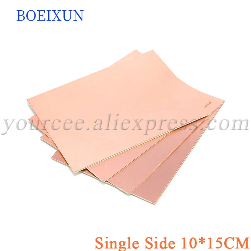 

5pcs 10X15cm Single Side Glass Fiber PCB Copper Clad Plate Laminate Circuit Board 100mm*150mm*1.5mm 100mmx150mm 10cm*15cm