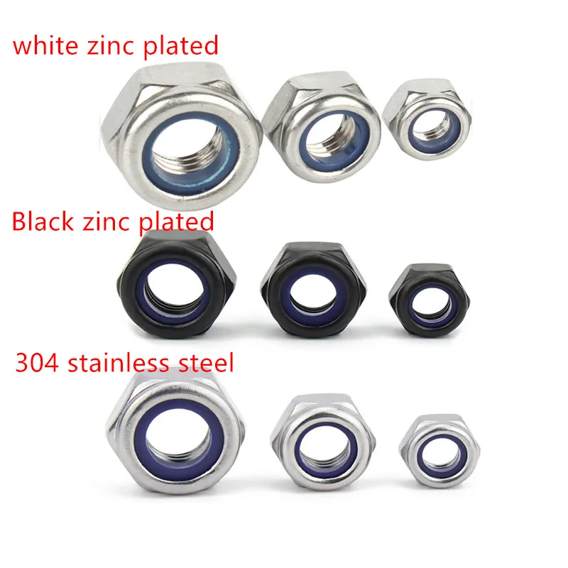 1-50pcs DIN985 M2 M2.5 M3 M4 M5 M6 M7 M8 M10 M12 M14 M16 M18 M20 M22 M24 M27  Self-locking Nuts Hex Nylon Lock Nut