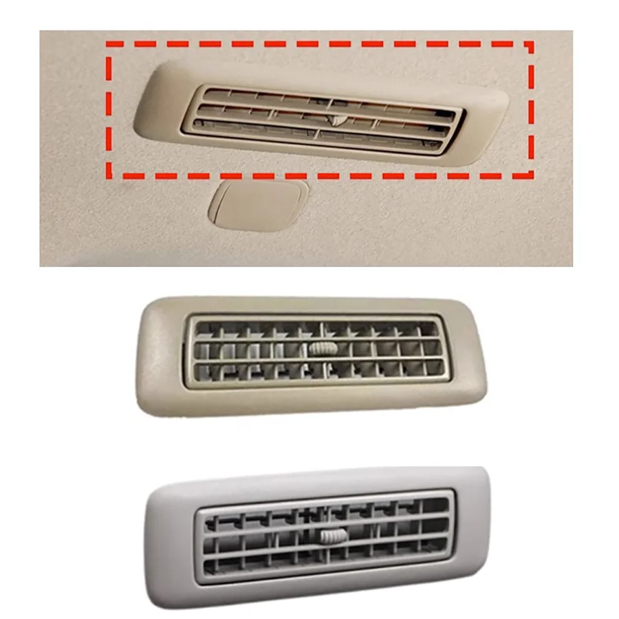 1 unidad de salida de aire acondicionado para techo de coche Beige/gris, rejilla de ventilación A/C, ventilación de Control de conducto de aire para Toyota Highlander 2009-2014