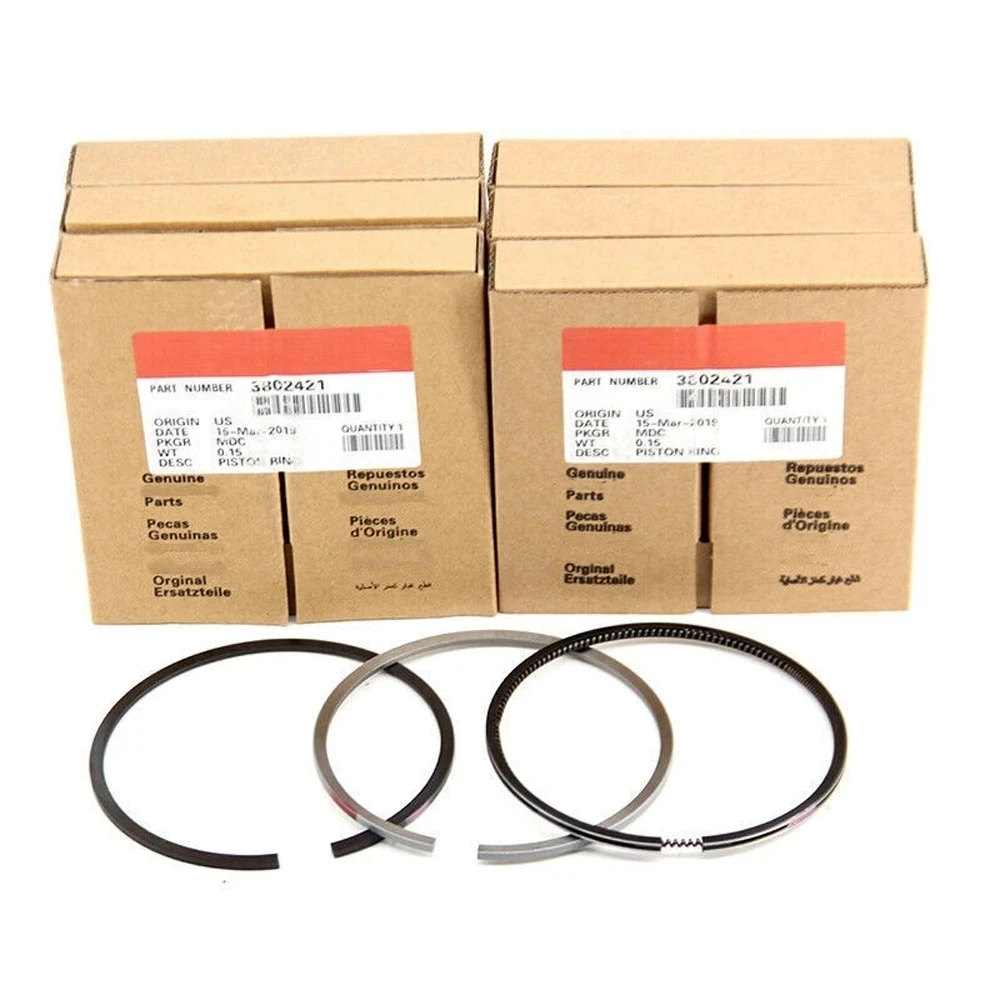 6 Sets Long Time Aftersale Service 3802230 3802746 3802050 3802421 Piston Ring Set 102mm For Cummins 4BT 6BT 505080