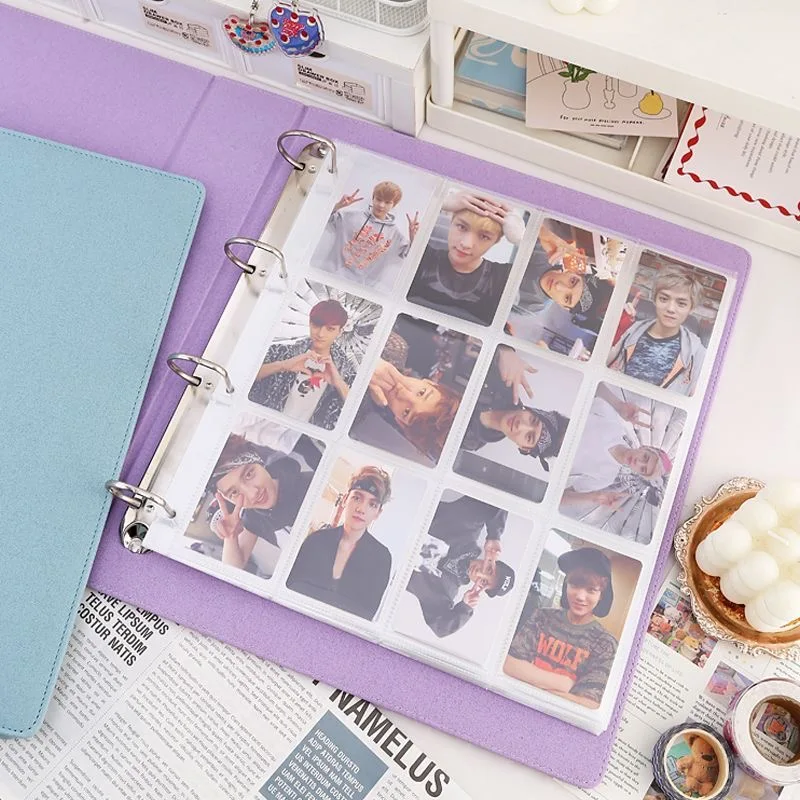12 Grid Photo Card Binder Kpop Photocards Holder Binder Idol Cards Collection Book Large Wide 3 inch Photo Album Korean 포카 바인더