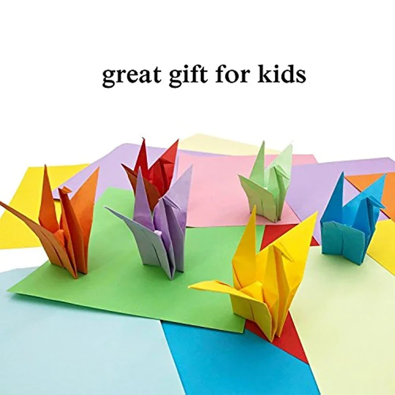 100pcs Origami Square Paper Double Sided Folding Lucky Wish Paper Crane Craft Paper DIY Arts Crafting Colorful Scrapbooking