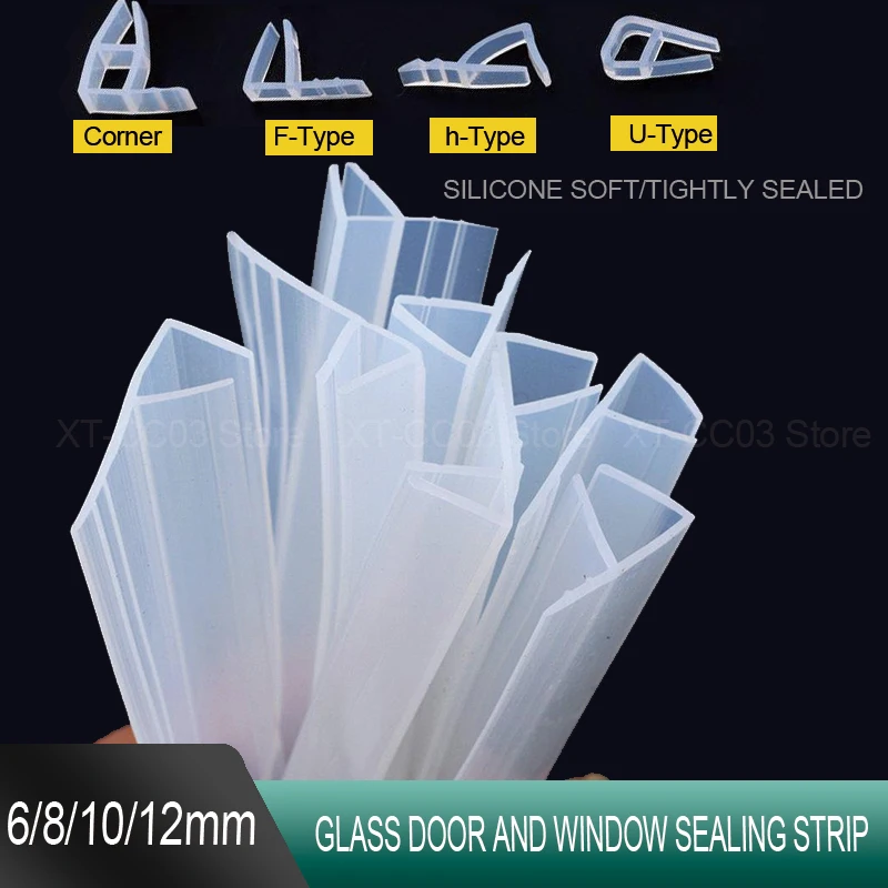

2,5/5 метров F/H/U-канальная силиконовая уплотнительная лента для кромок, уплотнительная лента для стекла душевой двери, защитная лента для кромок, уплотнитель 6/8/10/12 мм