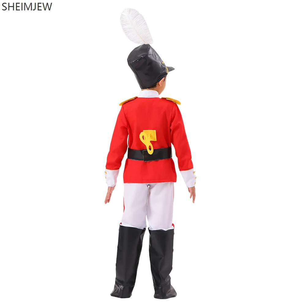 Fairy Tale Toy Soldier Costume Boys Children Halloween Role Play Unisex Nutcracker Army Uniform Stage Party Fancy Dress Costume