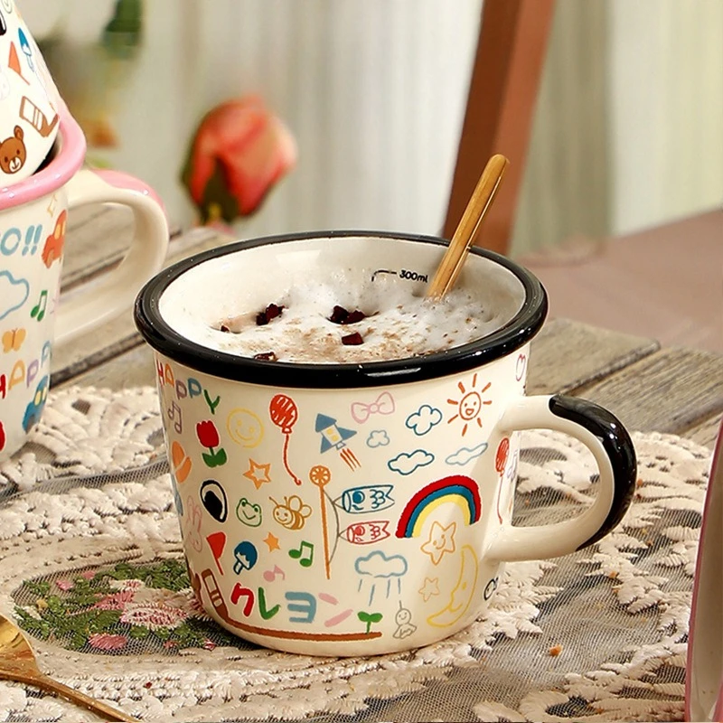 

High End Ceramic Mug Cute Cartoon Cute Funny Coffee Cup Design Gift with Handle Milk Cup