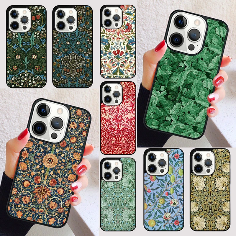 William Morris cover For iPhone 15 16 13 12 11 14 Pro Max Mini Max SE 2020 7 8 6S Plus Phone Case