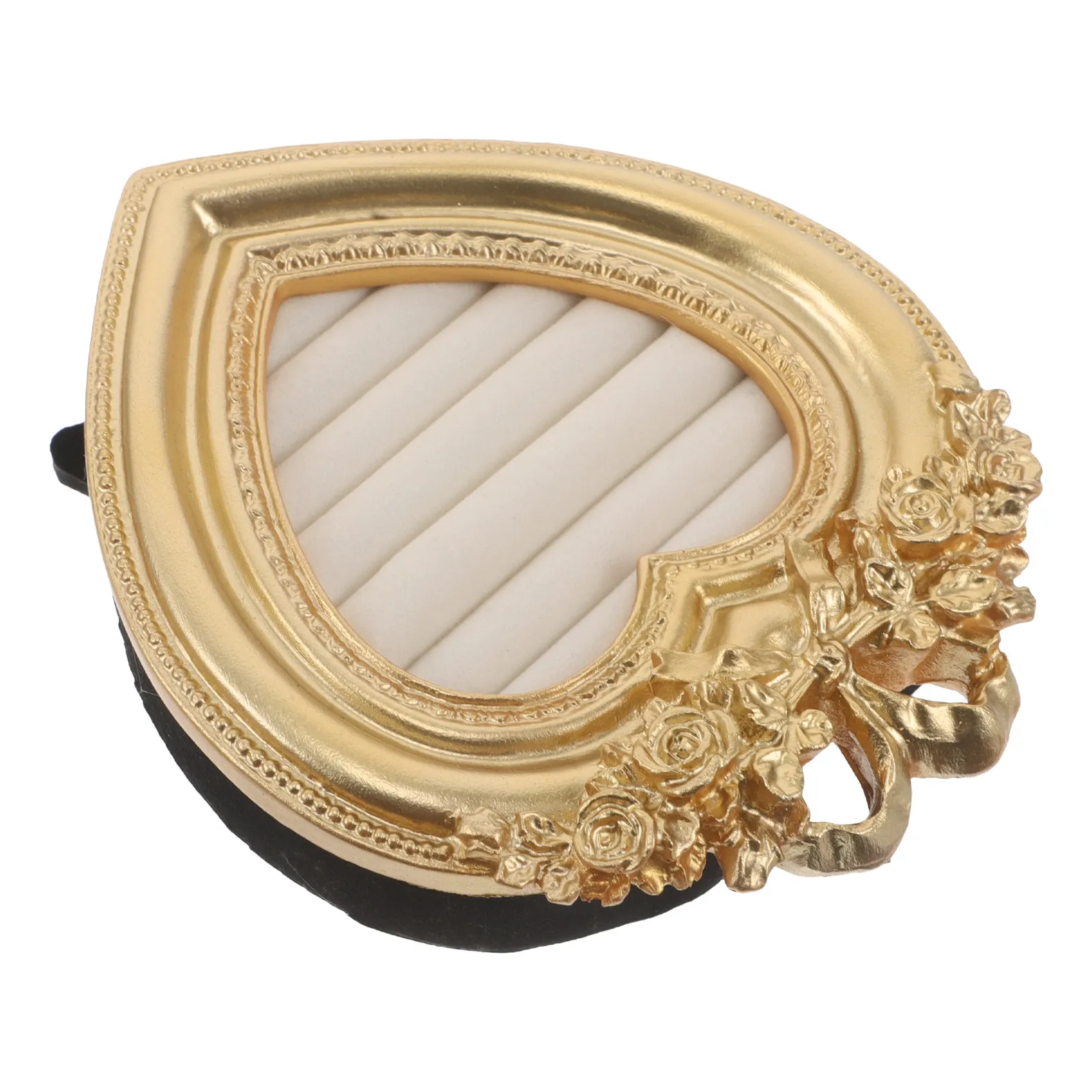 

Heart Vintage Resin Jewelry Display Frame Vintage Ring Holder for Wedding Anniversary Engagement Baroque Organizer Birthday