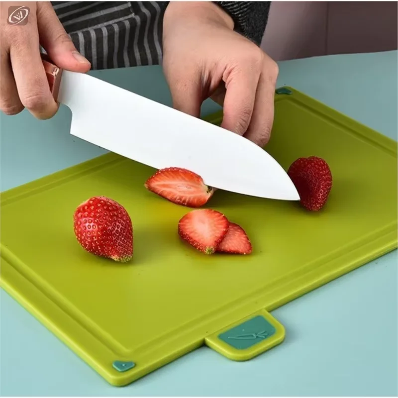 4-piece food-grade color kitchen chopping board set, non-slip cutting board with storage rack, kitchen cooking divider tools