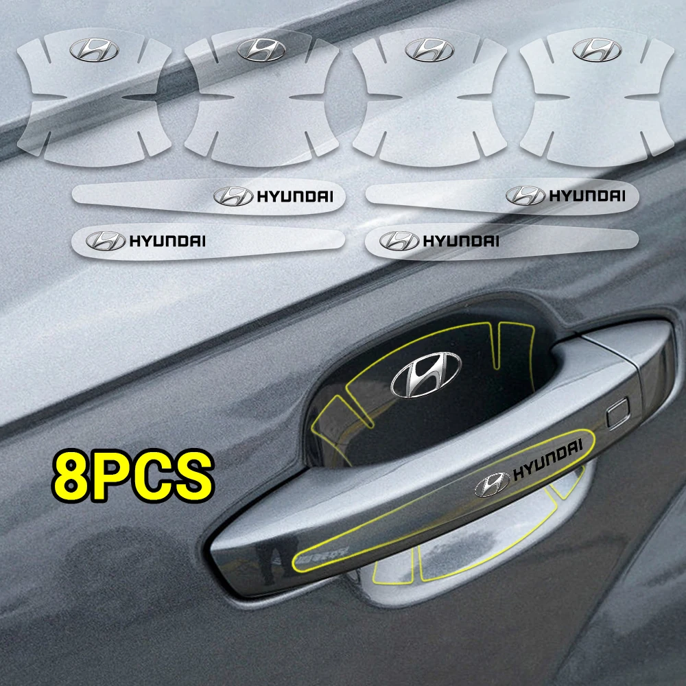 

8 шт. прозрачная защитная пленка для дверной ручки автомобиля, наклейка против царапин, наклейка для Hyundai I30 I40 IX20 IX35 Tucson Solaris Azera