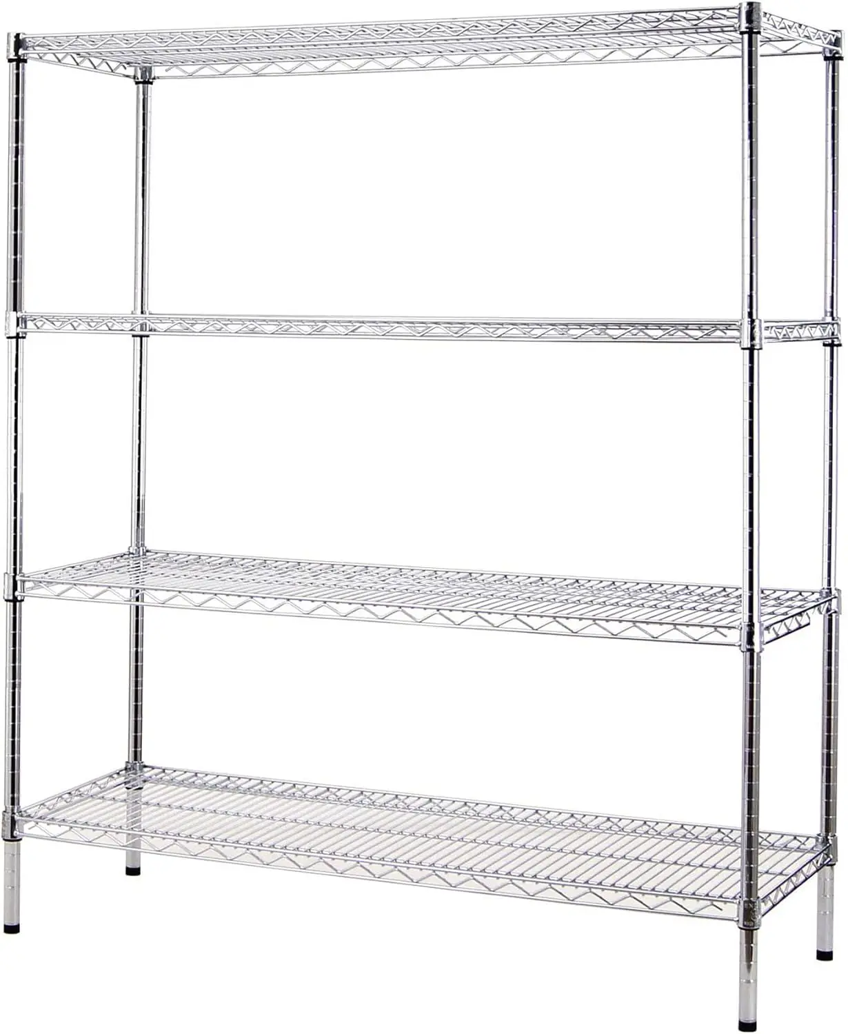 

24" Deep x 24" Wide x 86" High 4 Tier Chrome Wire Shelving Kit | NSF Commercial Storage Rack Unit