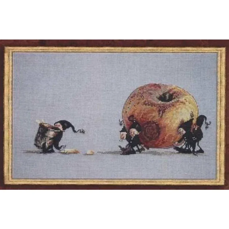 Amishop Gold Collection Counted Cross Stitch Kit Nimue Pomme Elfin Four Elfins And Apple Fairy Fairies Nium