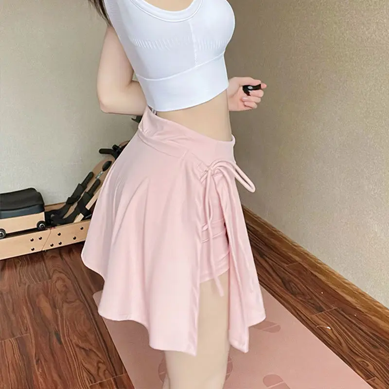 Sports short skirt female anti-go summer high waist sexy yoga culottes fake two quick dry wear fashion fitness running