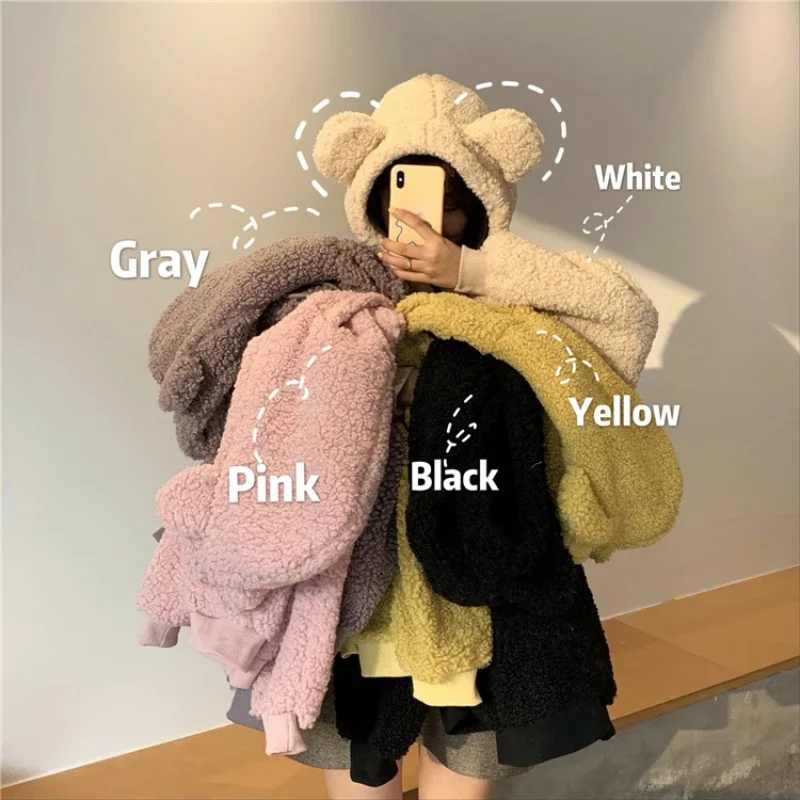 

Sweet Plush Hoodies Autumn Winter Clothes Women Fashion Casual Hoodie Sweatshirt Harajuku Sweatshirts Ropa Mujer Y2k Streetwear