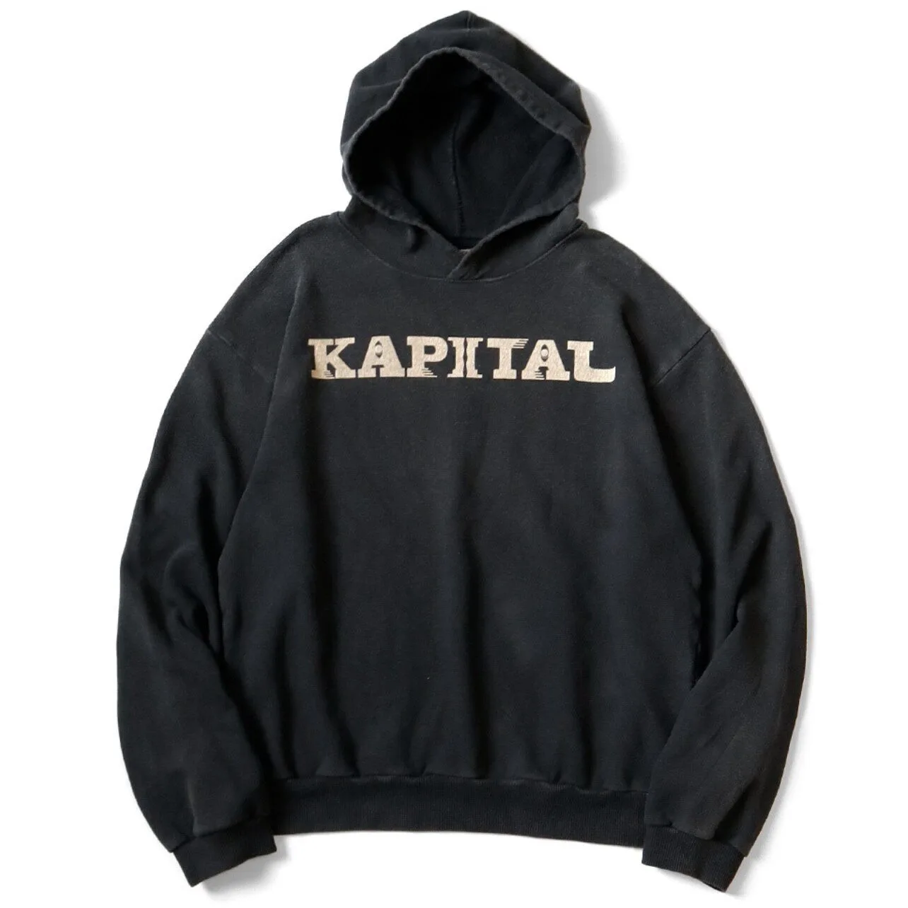 Japan 24AW KAPITAL Hirata Kazuhiro Japanese Casual Cotton Oversized Hoodies Warm Letter Printed Hooded Sweatshirt for Men