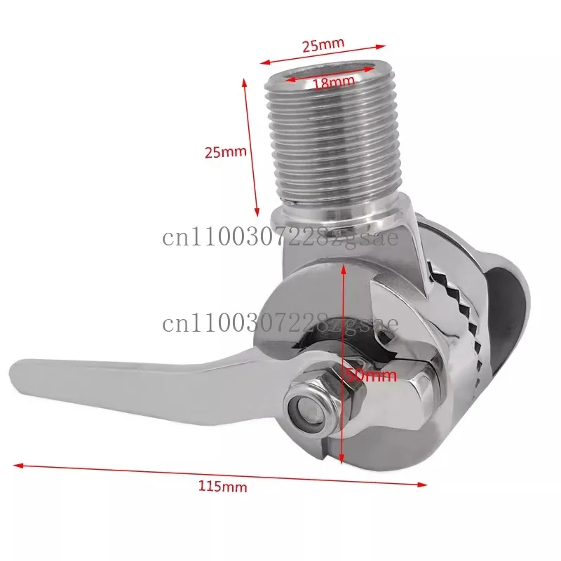316 Pipe Clamp Antenna Base 1 inch Threaded Marine Satellite Antenna Base Ship Yacht Five Accessories
