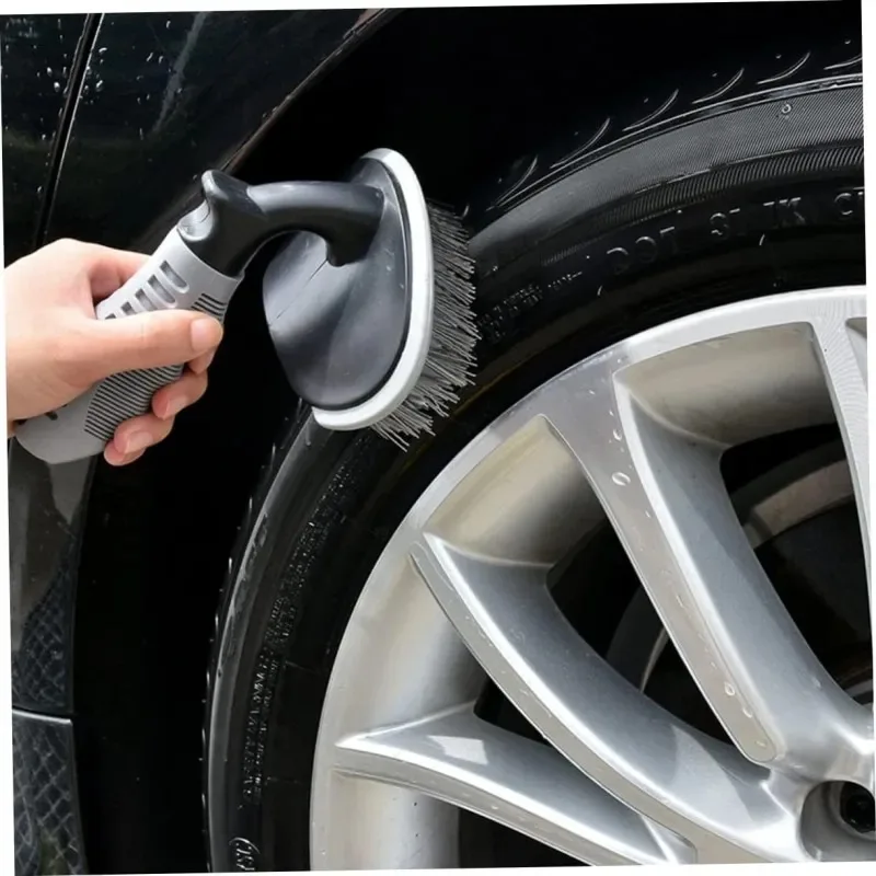 Car Tire Rim Brush Wheel Hub Cleaning Brushes Car Rim Scrubber Cleaner T-bend Handle Strong Brush Auto Washing Detailing Tools