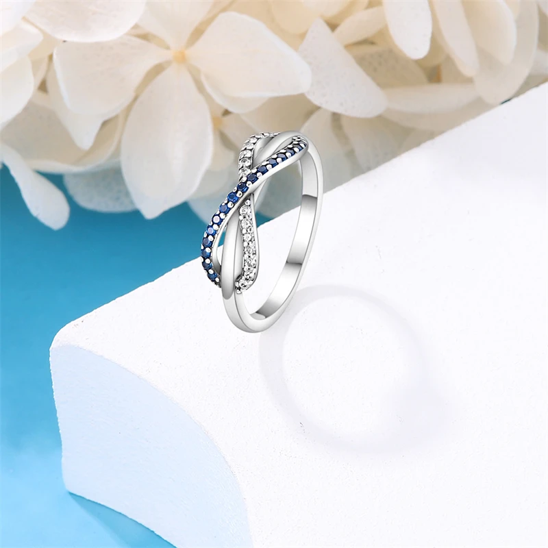 Authentic 925 Sterling Silver Rings For Women Romantic Pink Heart Shaped Zircon Snowflake Rings Fine Engagement Wedding Jewelry