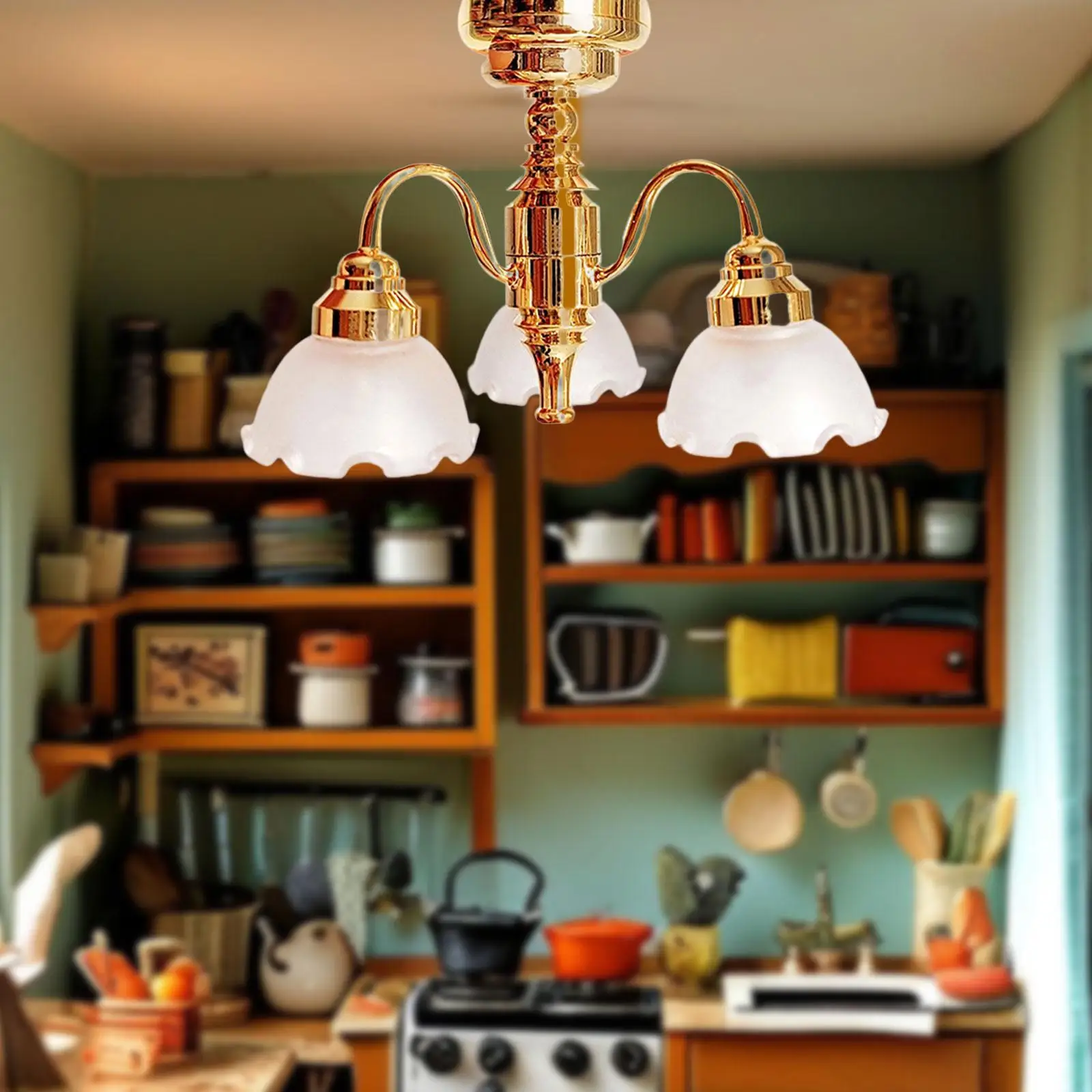 ドールハウス シャンデリア 誕生日プレゼント ミニチュア リビングルーム オフィス キッチン用 A