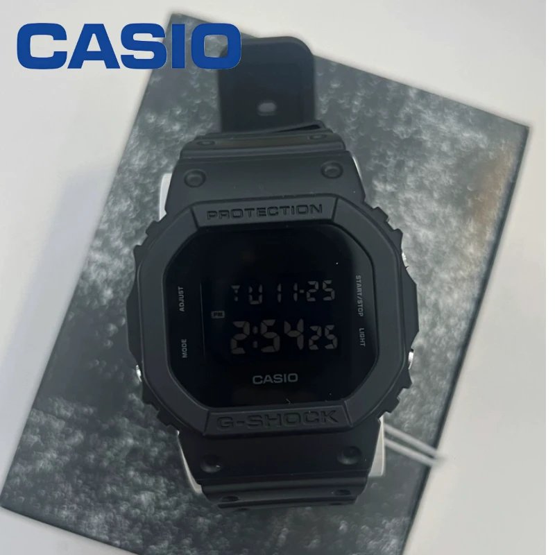 Casio DW-5600BB-1 Men's G-Shock Black Digital Watch 200 Meter Waterproof Retro Square Design Outdoor Sport Wristwatch Gift