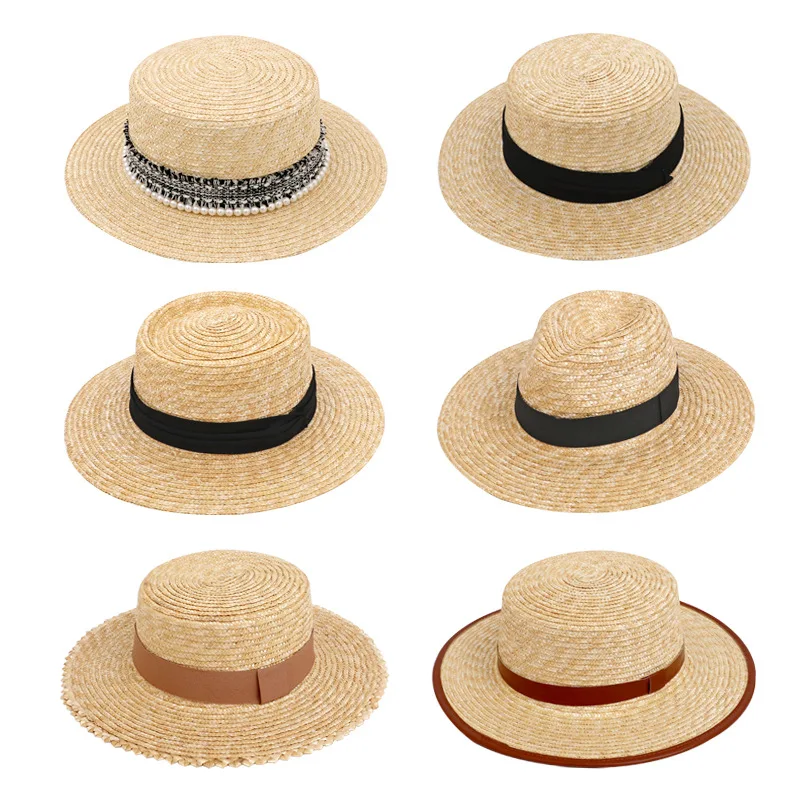 5/7/9/10cm Brim Women UPF50+ Wide Brim Summer Straw Sun Hats for Women Foldable Lightweight UV Protection Beach Outdoor  Chapeau