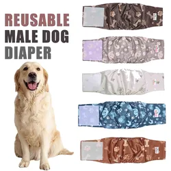 2 Pack Pet Male Dog Diaper Washable Physiological Sanitary Pants Reusable Pets Dogs Nappy Belly Band Wrap Pee Pant for Puppy