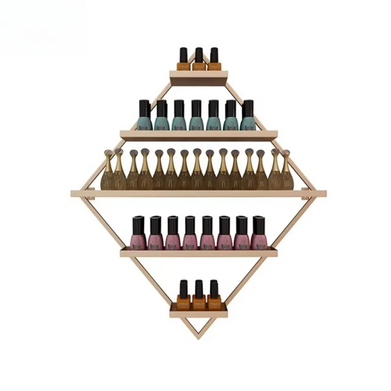 Modern commercial steel furniture display stand wall-mounted, salon product function adjustable