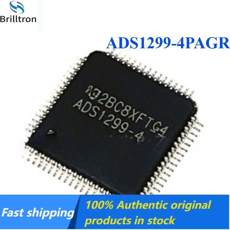 1PCS 100% Original ADS1299-4PAGR TQFP-64 4-channel 24-bit SPI Interface Analog-to-digital Converter Chip