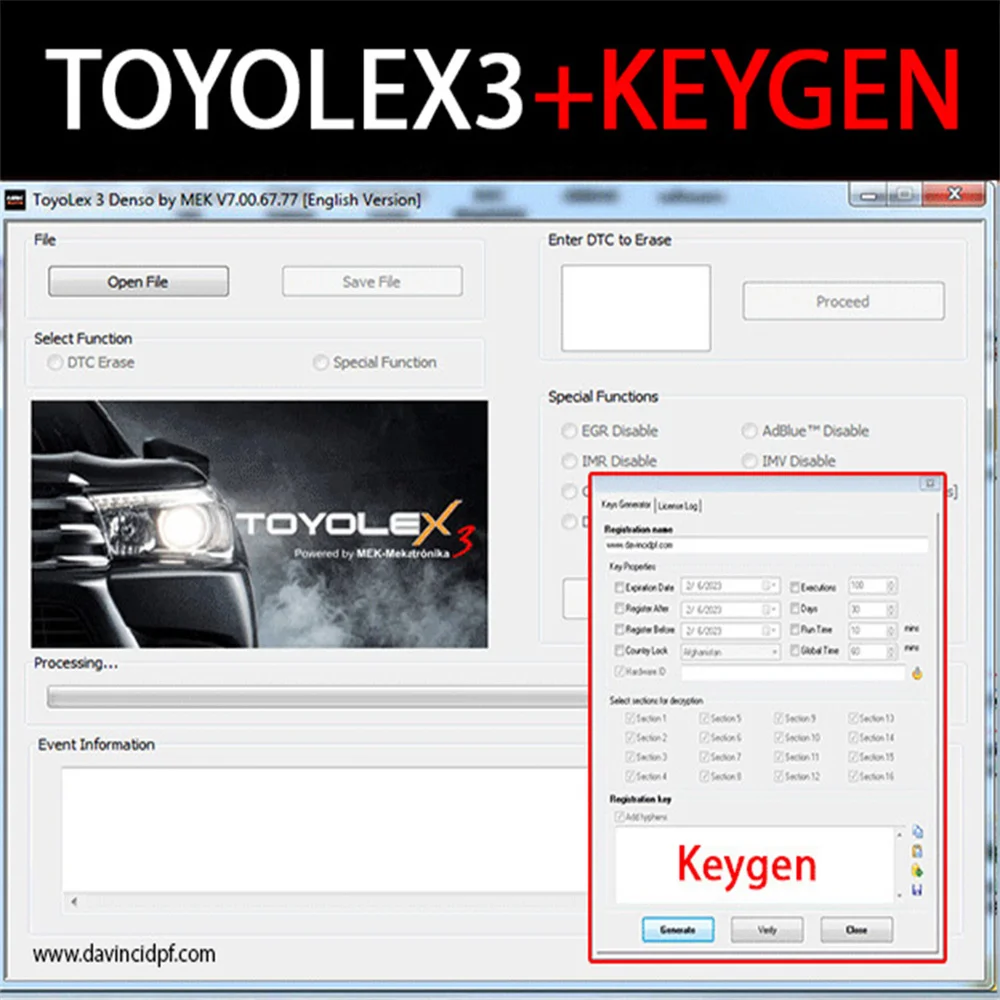 TOYOLEX3+KEYGEN Software For All Denso Generations Of To-yo-ta And Le-xus Car Repair Tools Unlimited User