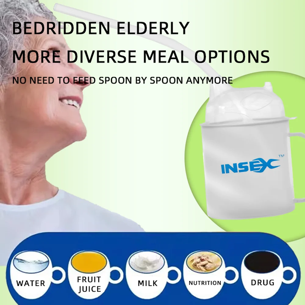 320ml Elderly Anti Choking Liquid Food Cup Anti Drop Straw Cup