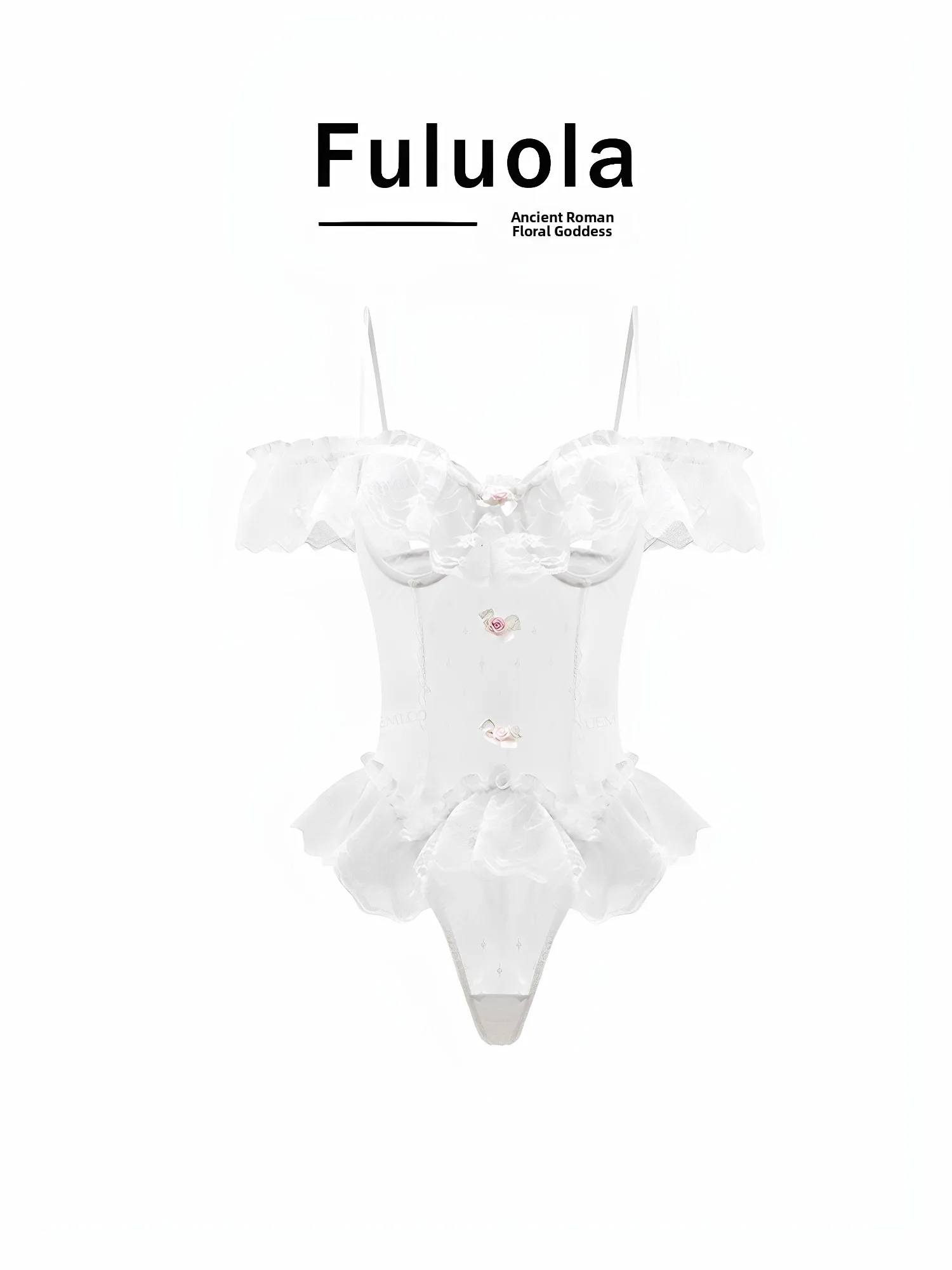 

Fuluola2025 Sexy Large Size One-Piece Underwear with Steel Ring Pure Desire Sle White Women's Sweet Straight Leg P...