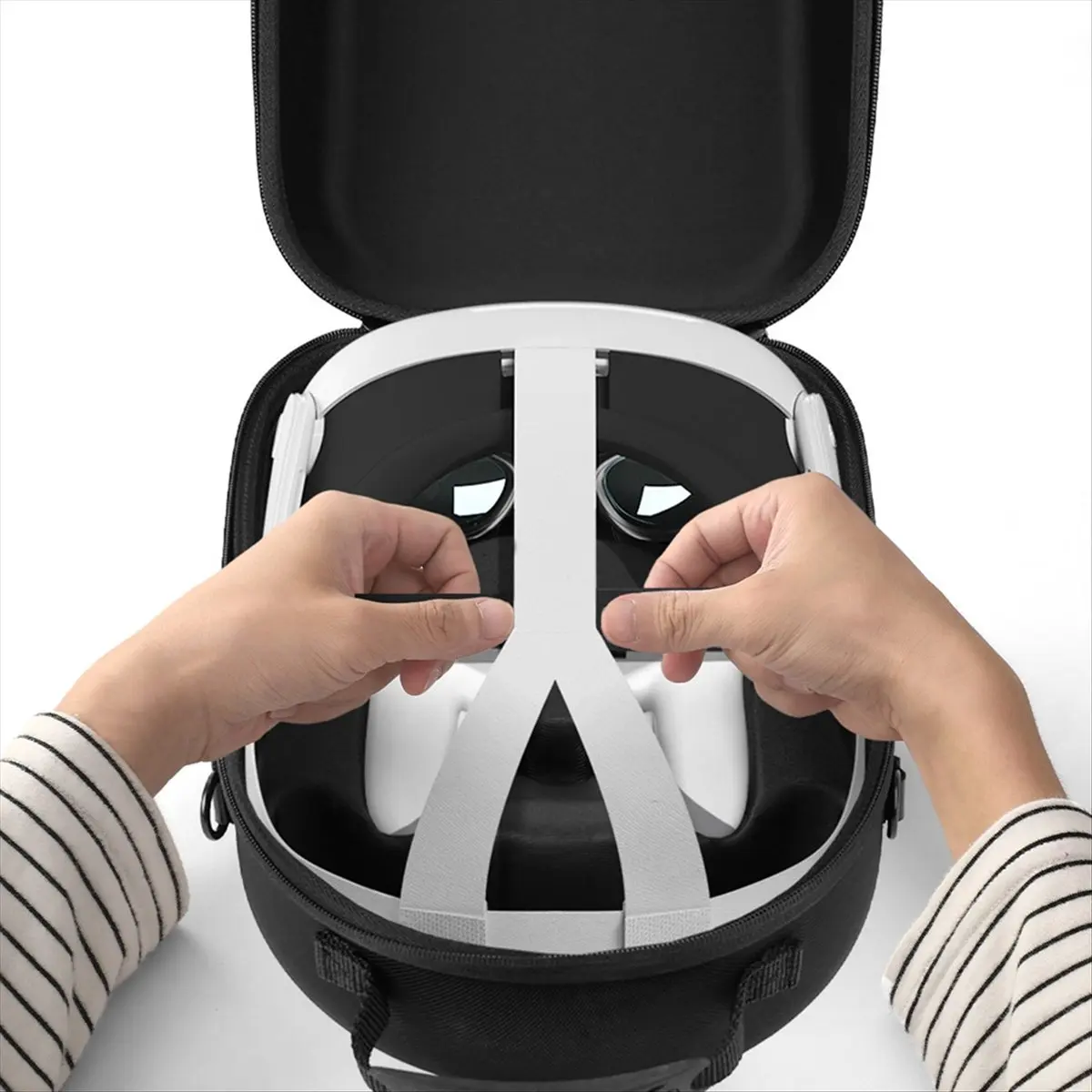 【BUY NOW】For Meta Quest 3 Portable VR Glasses Storage Bag Shockproof EVA Hard Shell Travel Carrying Case Gray