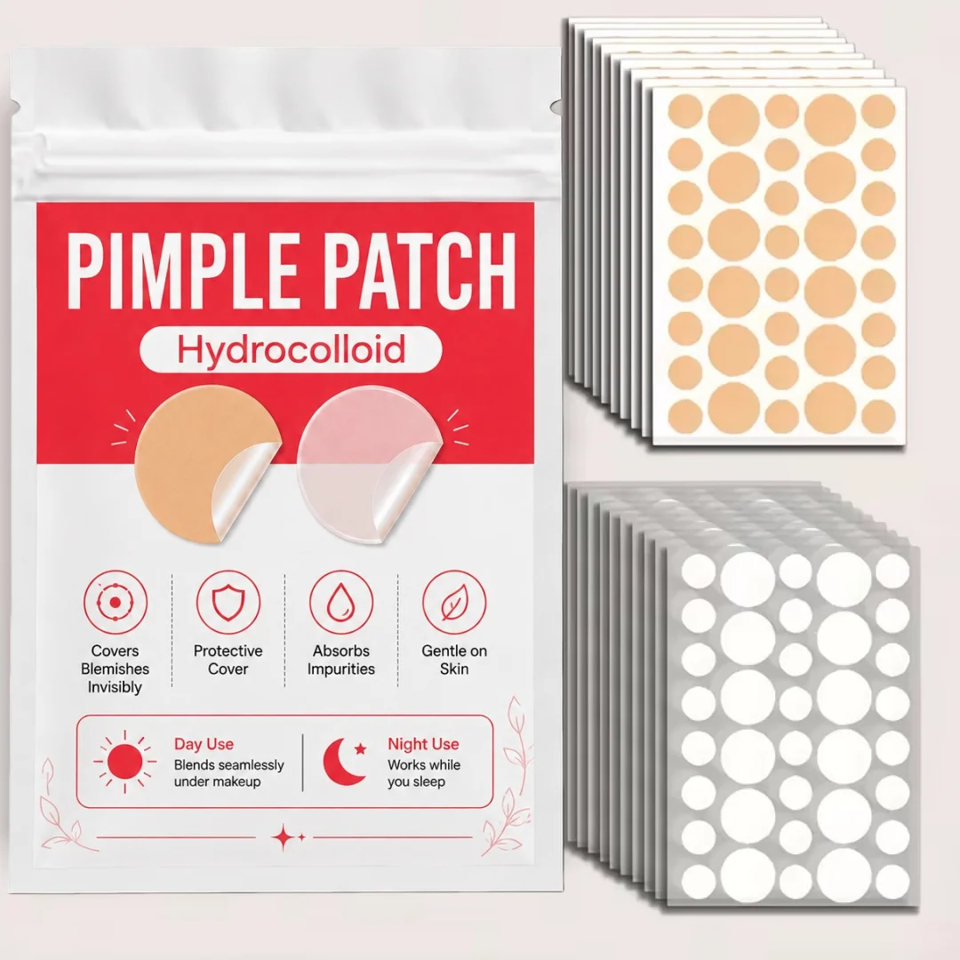 360/720Pcs Hydrocolloid Facial Concealer Patches, Nude & Clear 2 Shades, Invisible Blemish Cover Stickers, Day & Night Use
