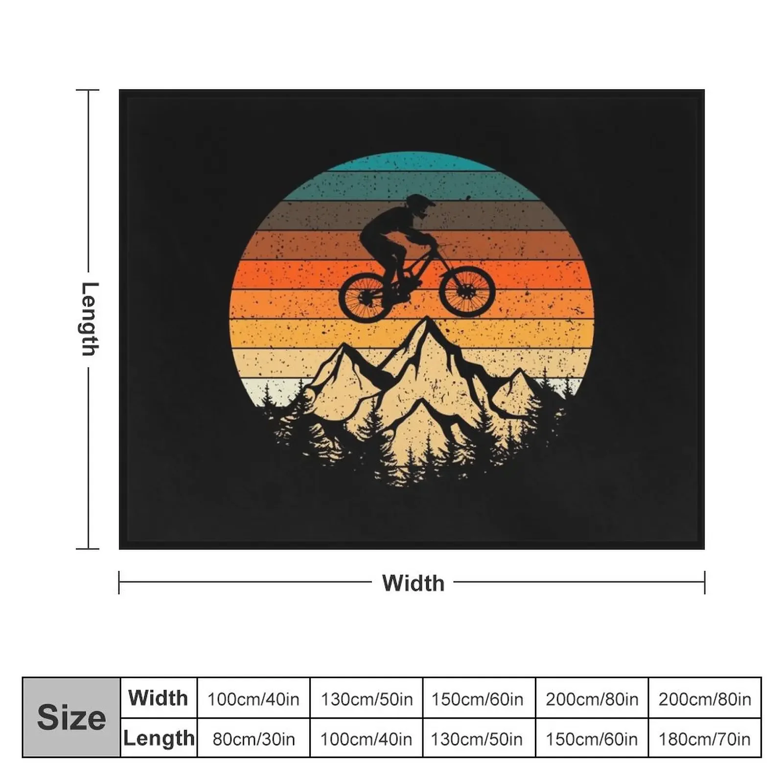 Mountainbike Downhill Retro Vintage Gift Throw Blanket Bed covers Plaid Flannels Blankets