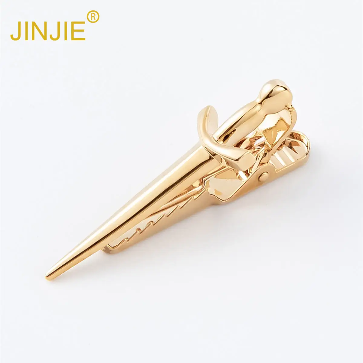 French Novelty Tie bar Gold Plated Musical Instrument Trumpet Chain Tie Clip Personality Men's Business Wedding Suit Tie Jewelry