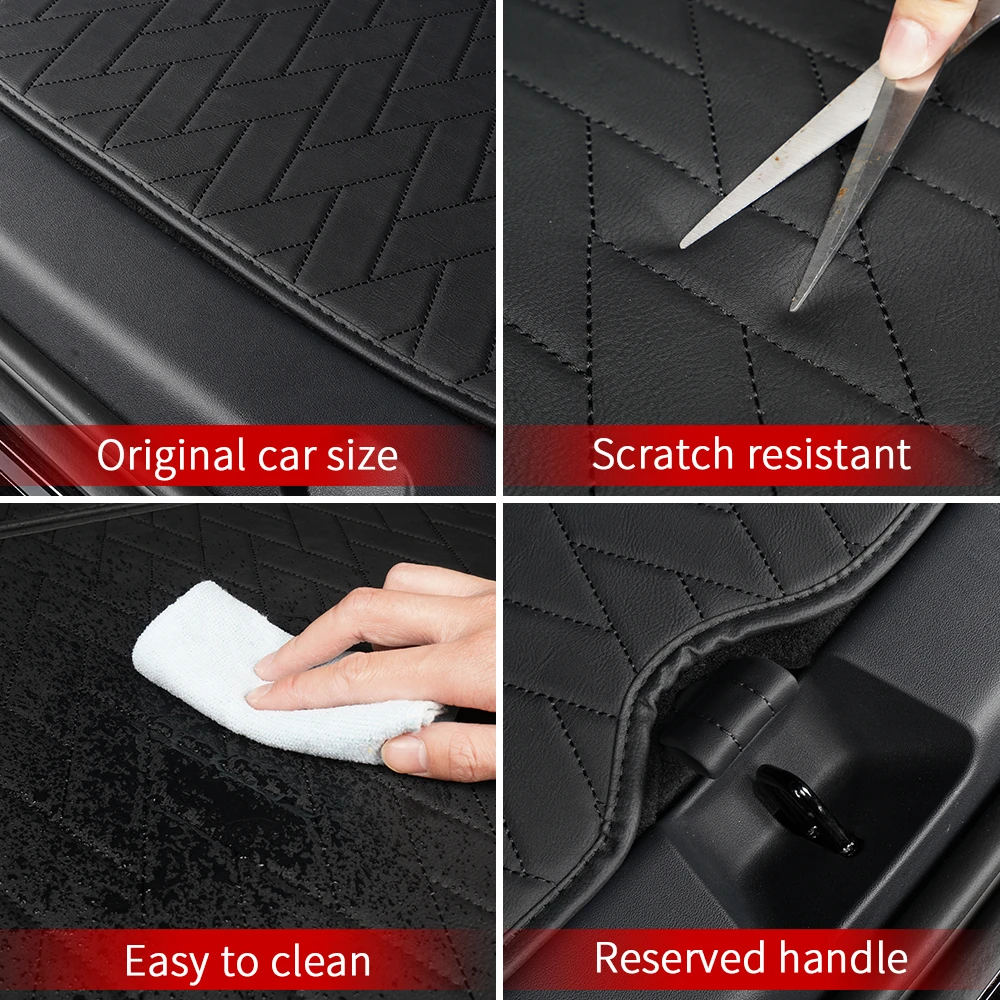 For Tesla Model 3 / Y 2020-2023 Front Rear Trunk Mat Car Leather Trunk Storage Pad Bottom Protector Pad Car Interior Decoration