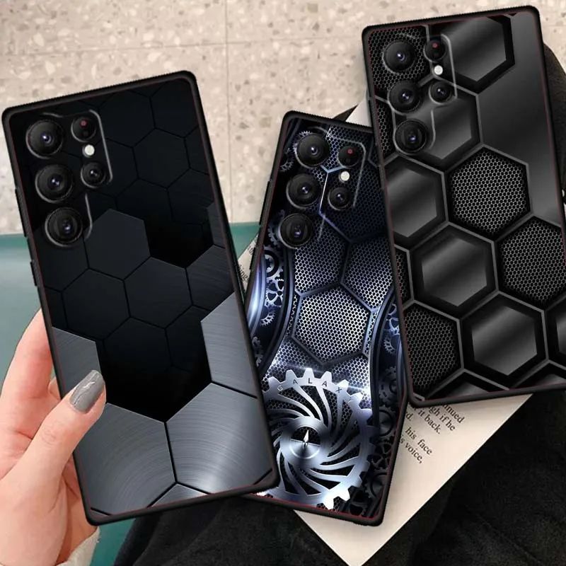 

Technology style pattern Cover For Samsung Galaxy S26 S25 S24 S23 S22 S21 S20 Ultra Plus FE 5G Black Soft TPU