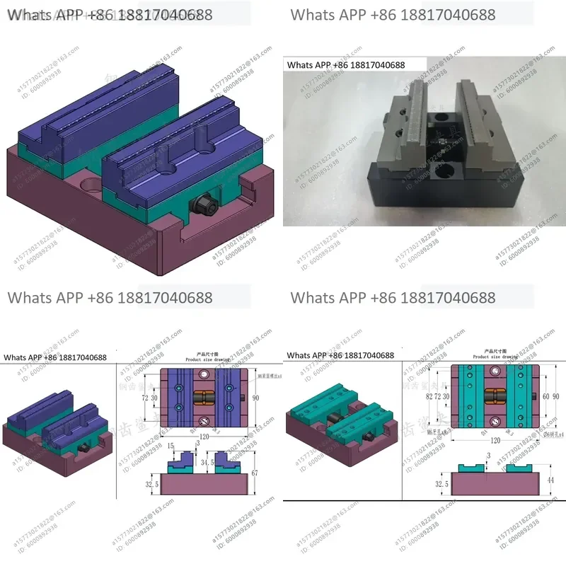 1PC for Four or Five Axis Vice Self Centering Zero Point Quick CNC Numerical Control Tooling with Plus Flat Mouth 345 Inch