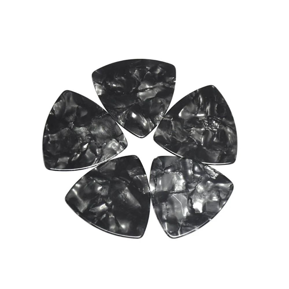 Wholesale 500pcs/lot Black Pearl Celluloid Big Rounded Triangle Guitar Picks 0.71mm