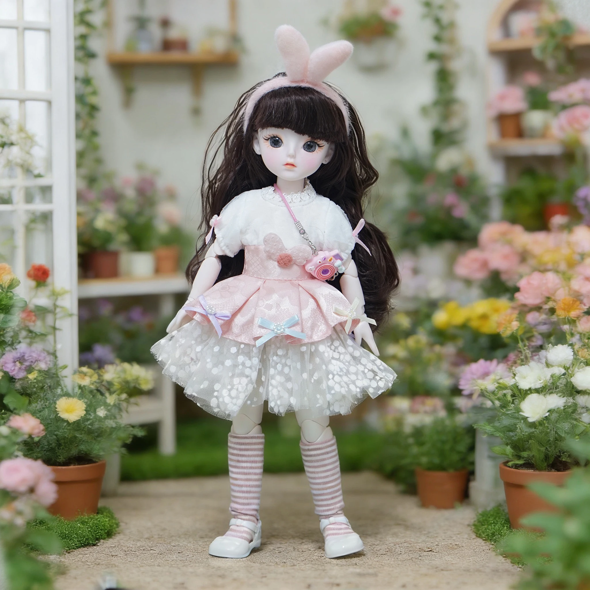 1/6 BJD Doll 28cm 11 Inch Multi-joint Moveable Full Set Outfit Cute Girl Dress Up Toy Desktop Photography Decor Birthday Gift