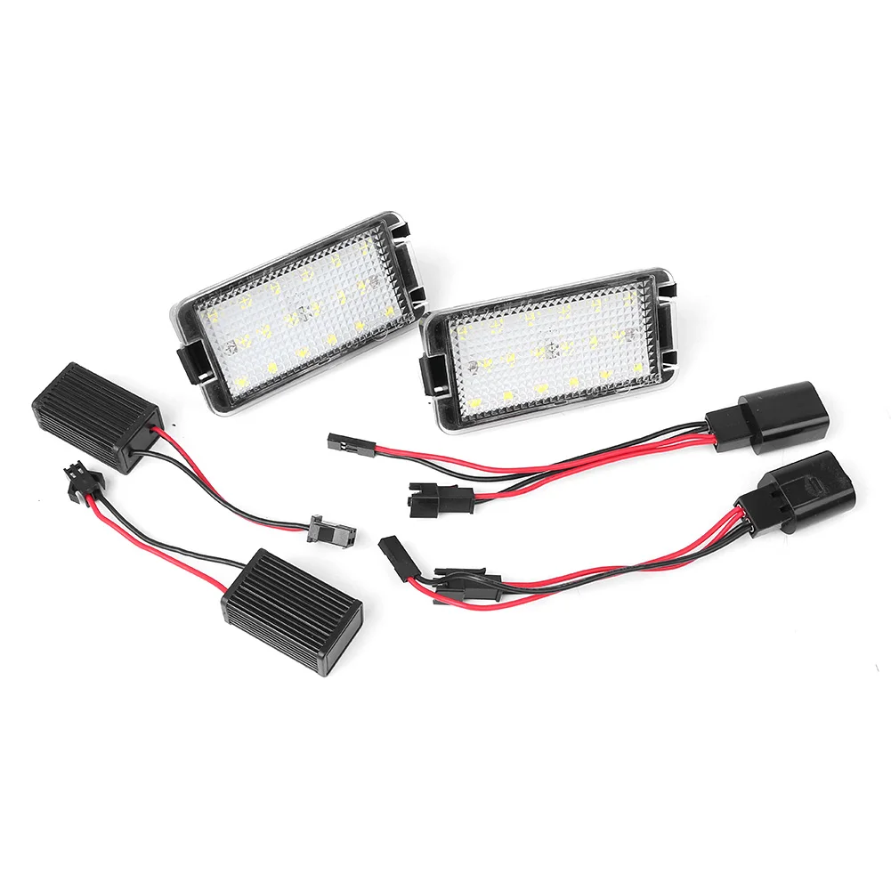 Pair LED Tail License Plate Light Licence Lamp Error Free For SEAT AROSA IBIZA CORDOBA LEON Toledo III