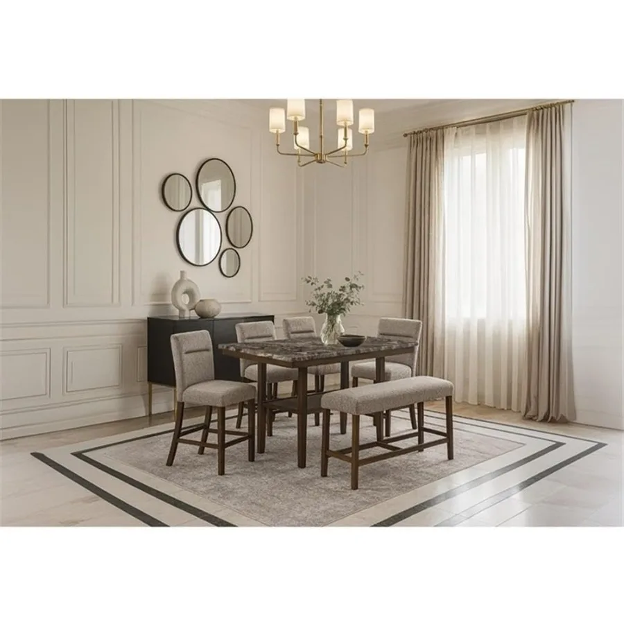 Barstool set of 2 for home bar use, padded brown wooden construction, soft cushioning and ergonomic design