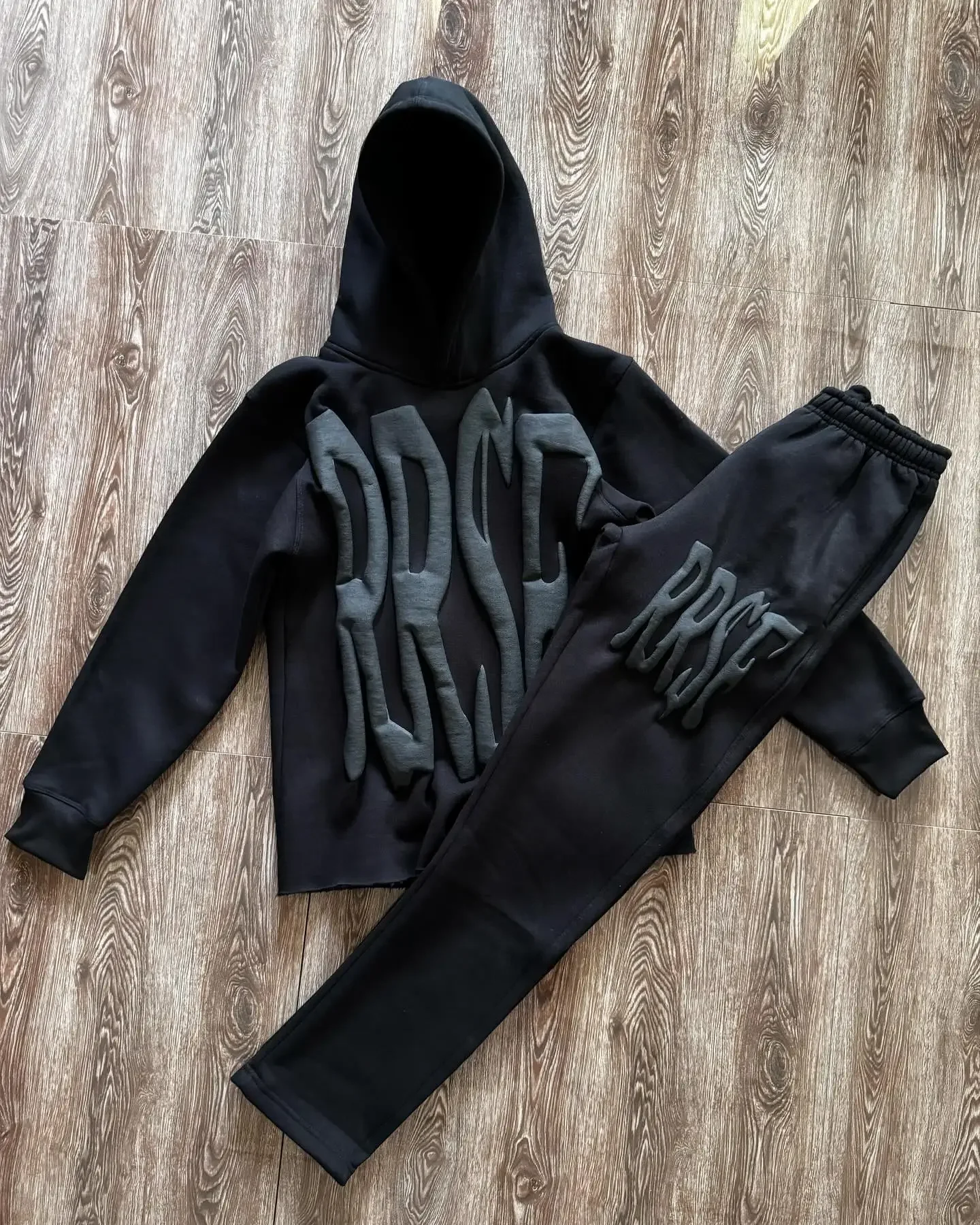 2 Piece Sets Womens Outfits Letter Foam Y2k Set Sweatpants Tracksuit Men and Women Streetwear Hip Hop Casual Oversized Hoodie