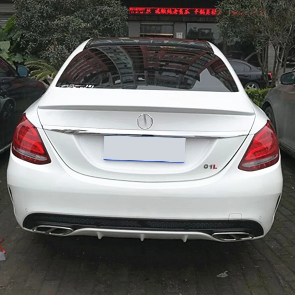 For Mercedes Benz C Class Sedan 4 Door W205 C180 C200 C260 C300 2015-2021 Ducktail Trunk Lid Car Spoiler Wings Exterior Styling