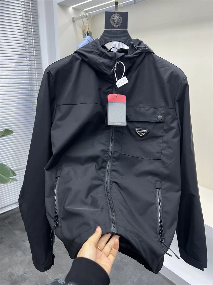 

Men's Faionable Waterproof Casual Hooded Jaet New Spring Autumn Stand Fit Long Sve Zipper Closure Brand Pampa&